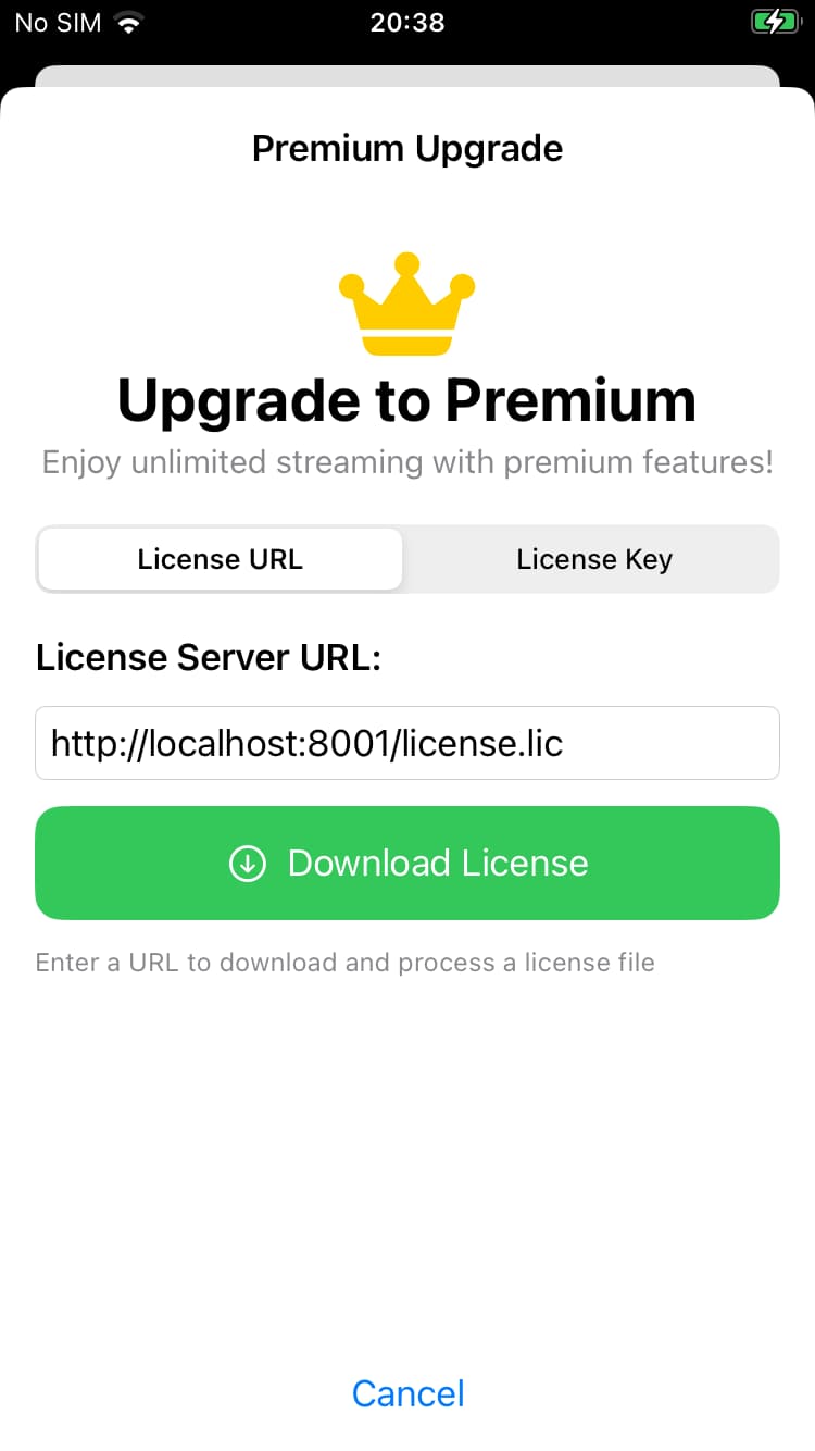 Quackify popup license URL